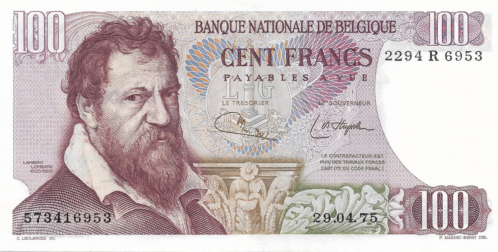 100 francs billets europe belgique 100 francs