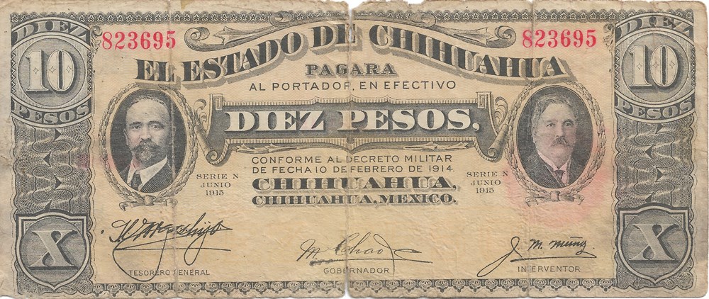 billets amerique du nord mexique 10 pesos