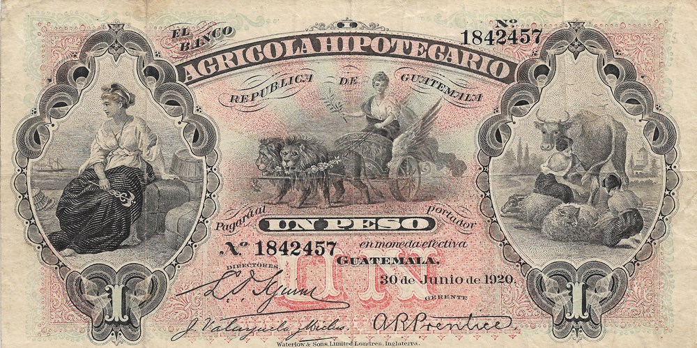 1 peso billets amerique centrale et caraibes guatemala 1 peso
