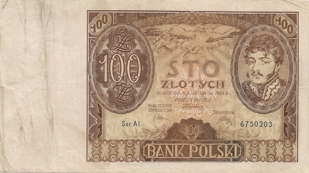 100 zloty billets europe pologne 100 zloty