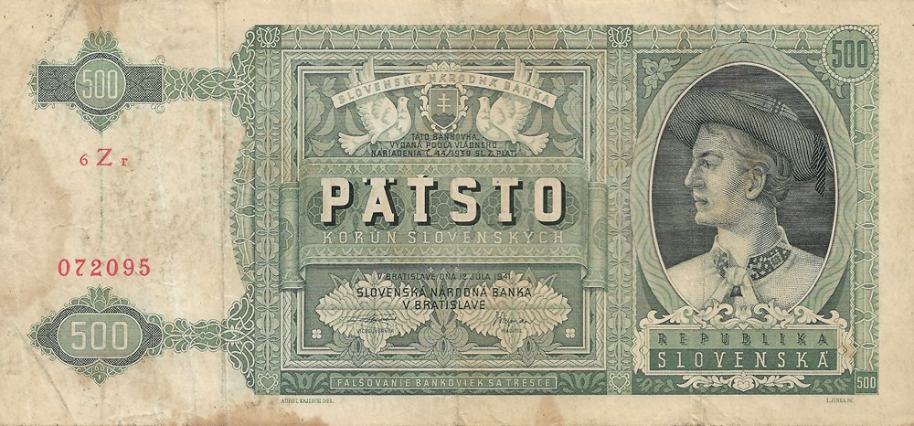 500 couronnes slovaques billets europe slovaquie 500 couronnes slovaques