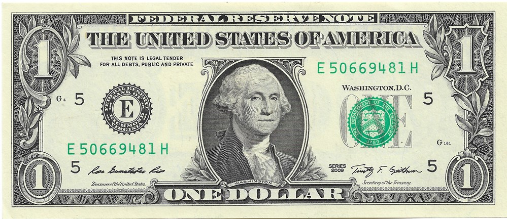 1 dollar billets amerique du nord etats unis 1 dollar