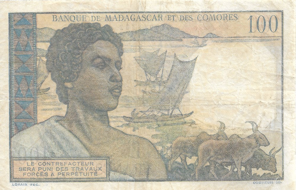 billets afrique madagascar 100 francs