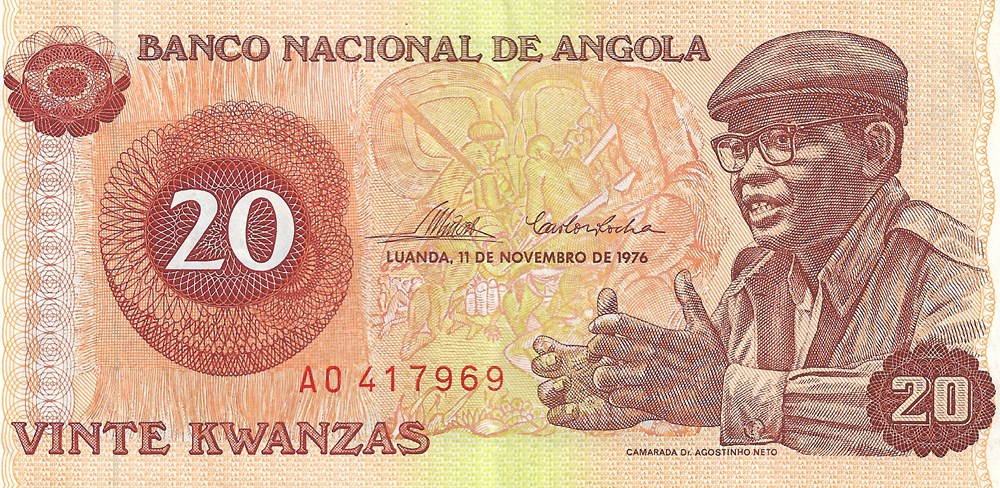 20 kwanzas billets afrique angola 20 kwanzas