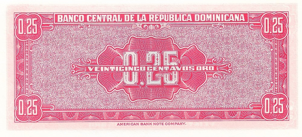 25 centavos or billets amerique centrale et caraibes republique dominicaine 25 centavos or