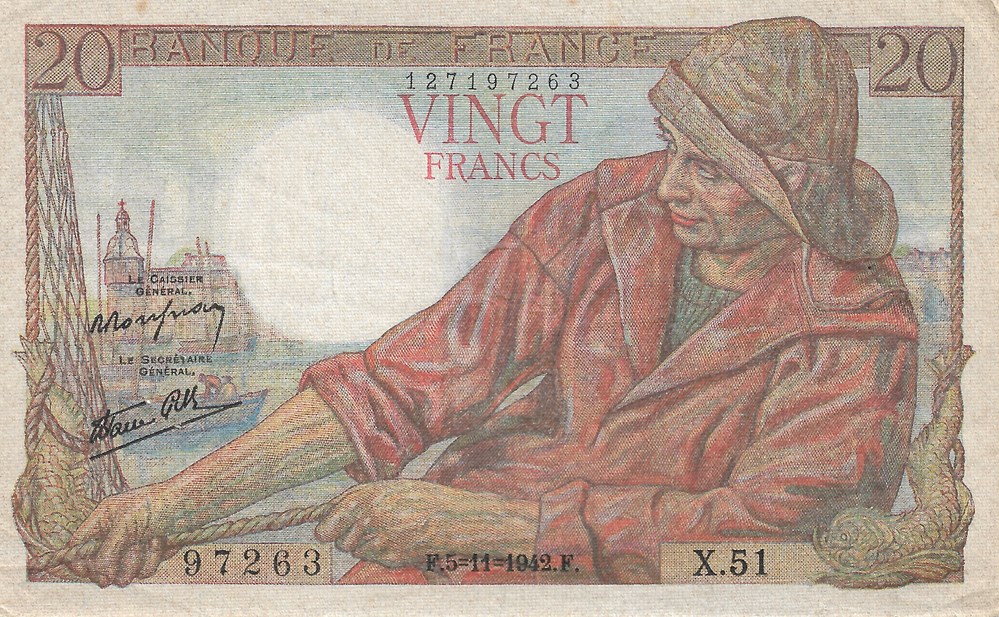 billets europe france 20 francs