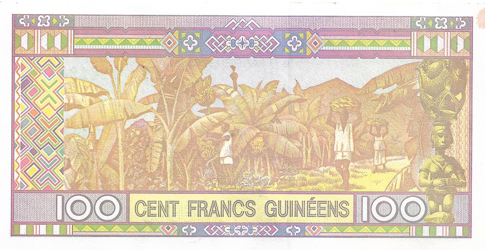 100 francs guinéens billets afrique 100 francs guineens