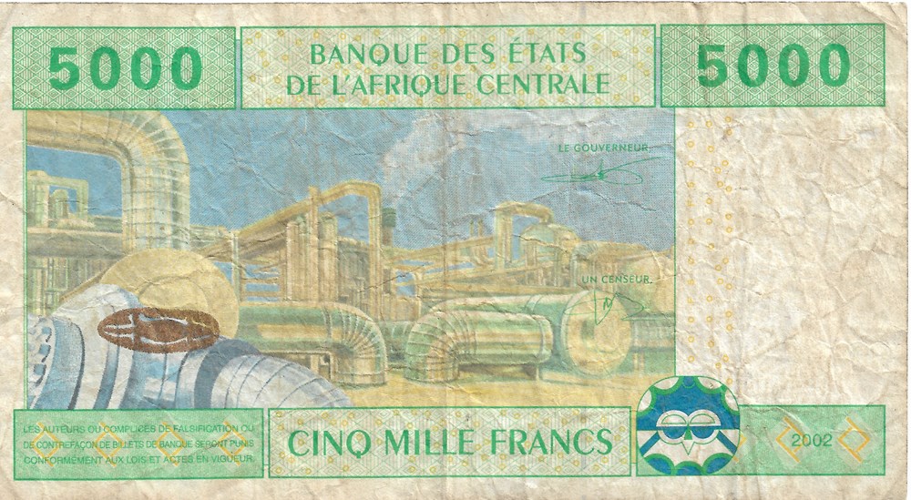 5.000 francs CFA billets afrique gabon 5 000 francs cfa