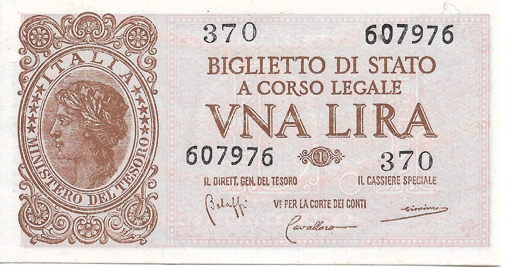 billets europe italie 1 lire