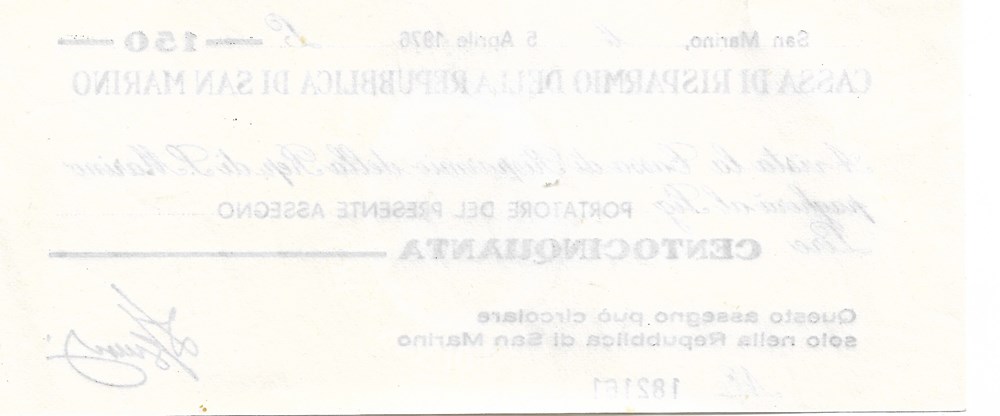 billets europe saint marin 150 lires