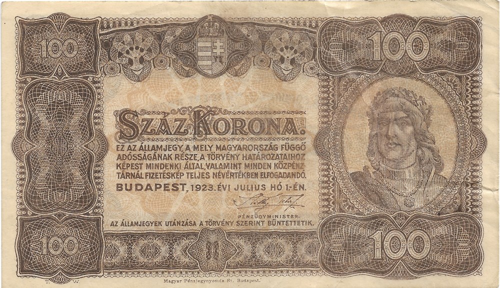 100 couronnes billets europe hongrie 100 couronnes