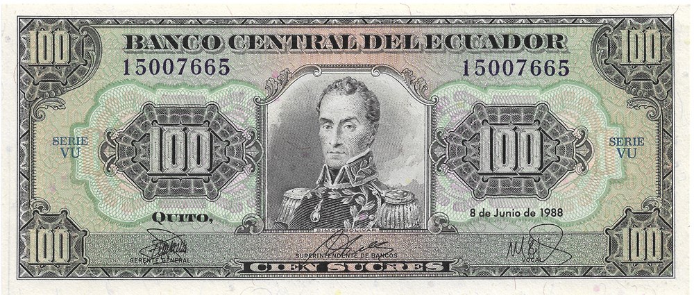 100 sucres billets amerique du sud equateur 100 sucres