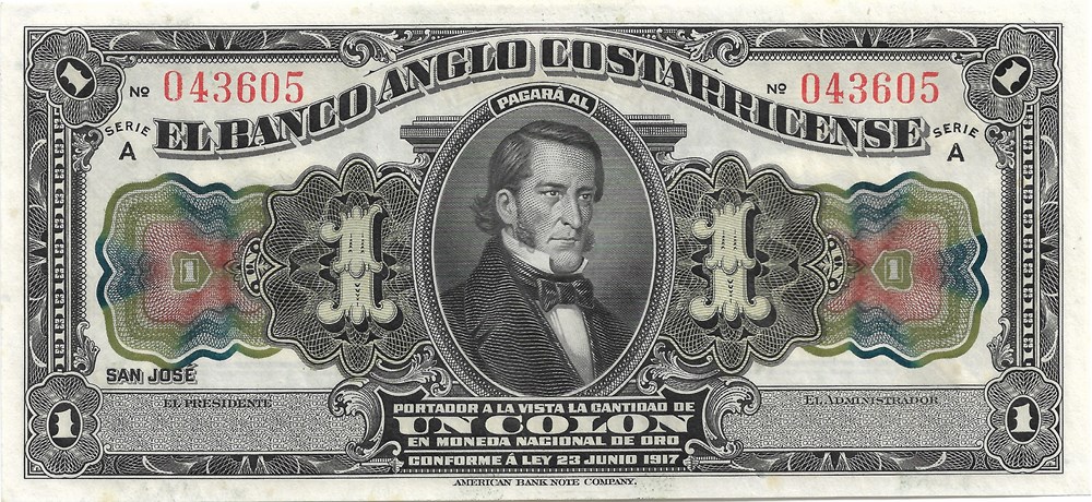 1 colon billets amerique centrale et caraibes costa rica 1 colon