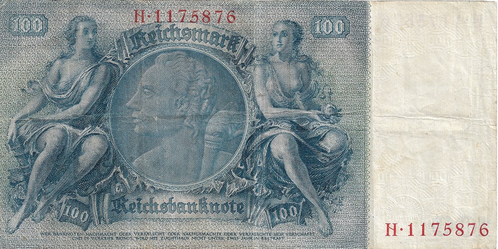 100 reichsmarks billets europe allemagne 100 reichsmarks