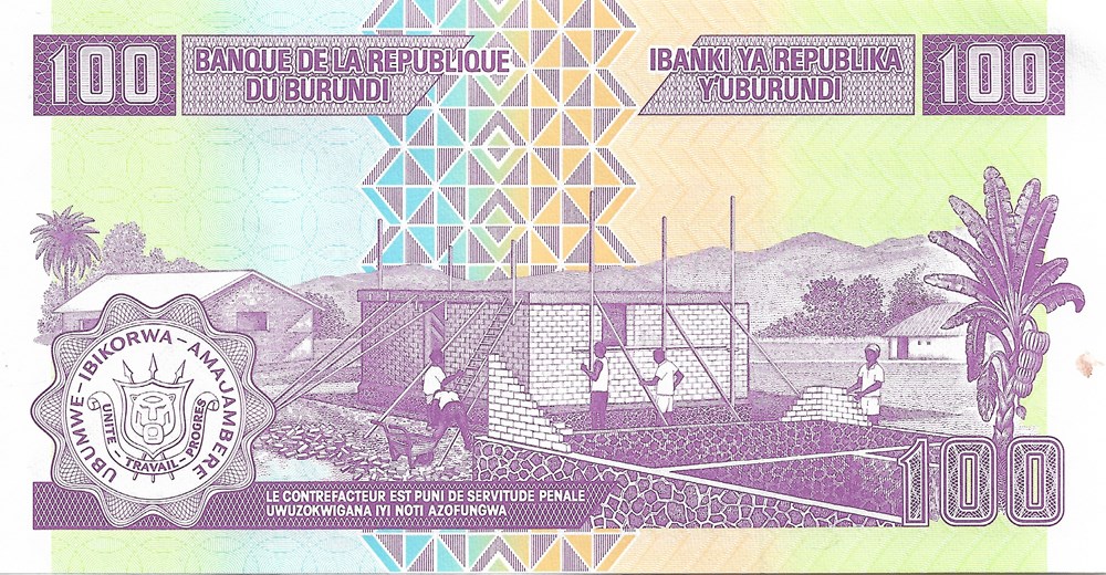 billets afrique burundi 100 francs