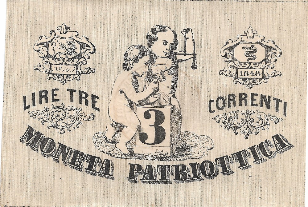 billets europe italie 3 lires courantes