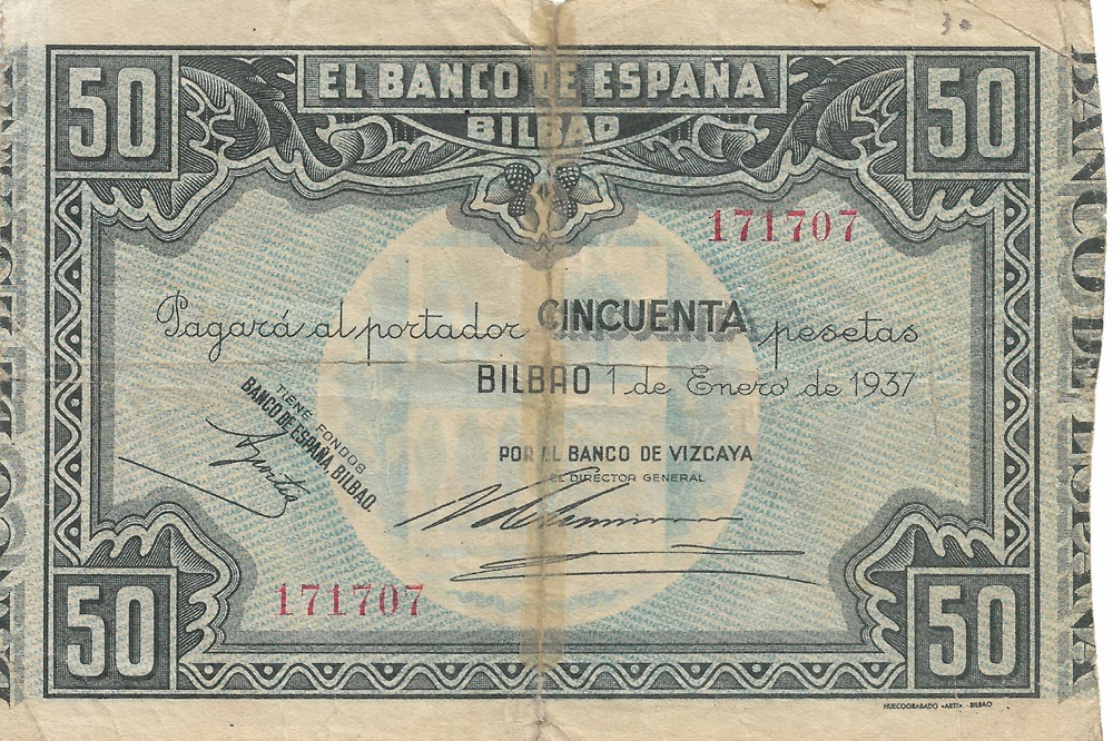billets europe espagne 50 pesetas
