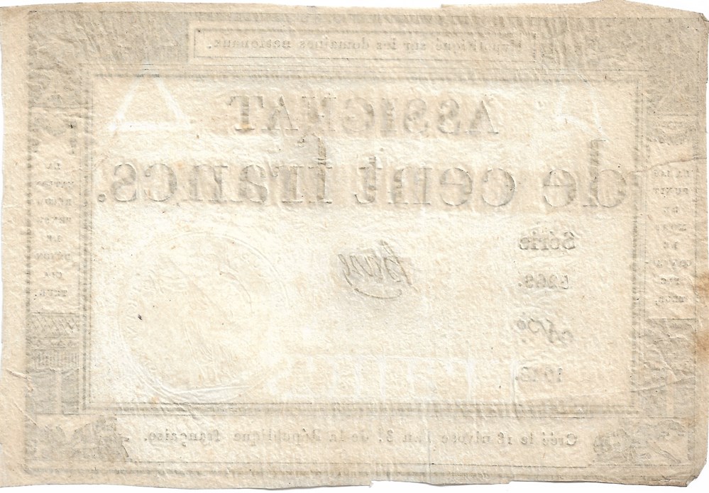 billets europe france assignat de 100 francs