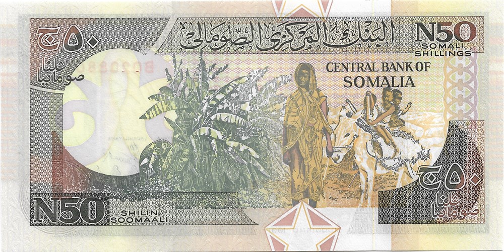 50 nouveaux shillings somaliens billets afrique 50 nouveaux shillings somaliens