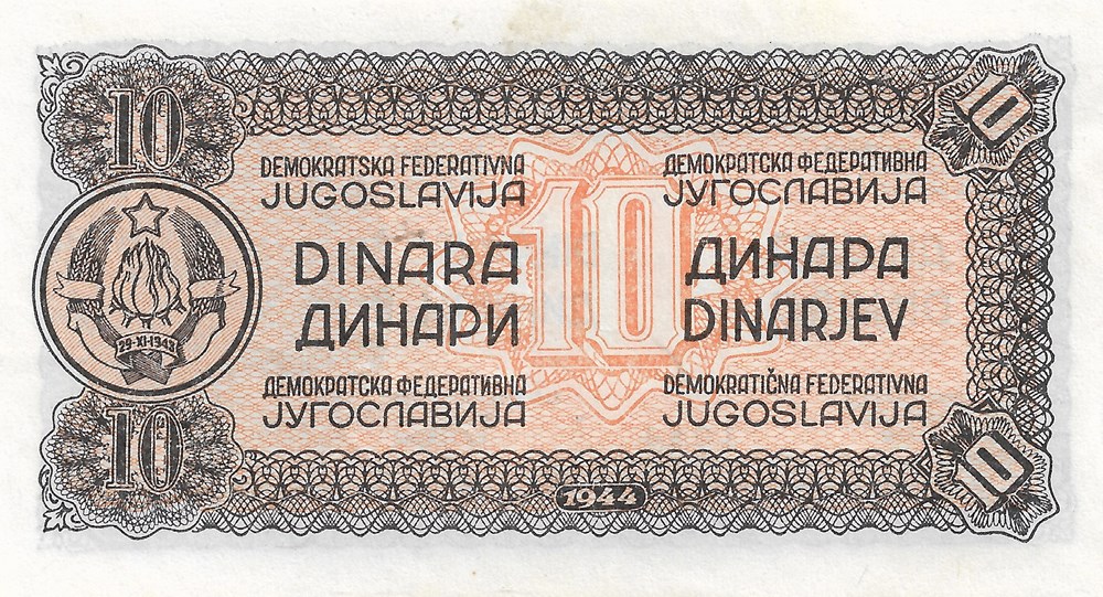 10 dinars billets europe yougoslavie 10 dinars