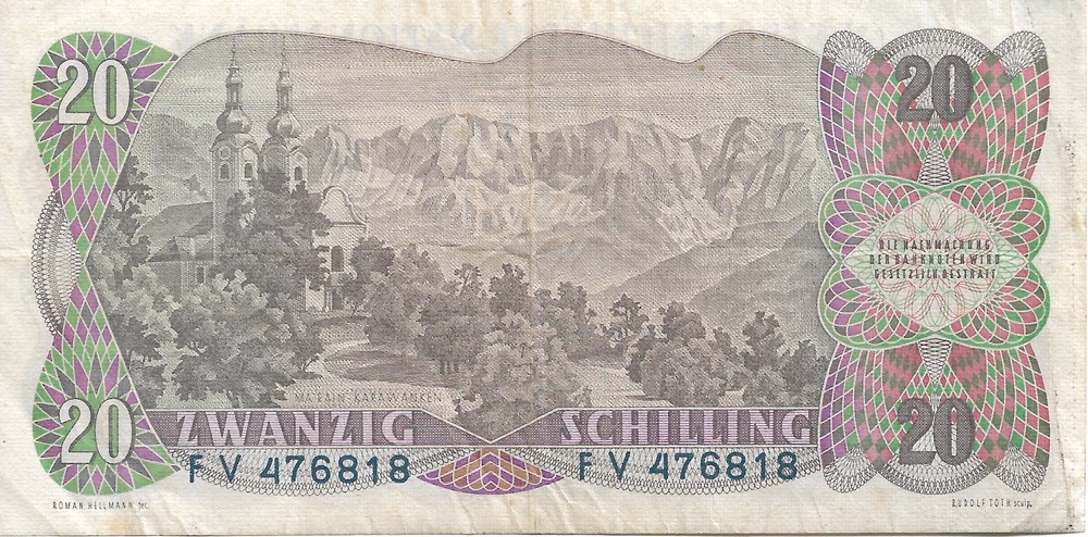 billets europe autriche 20 schillings