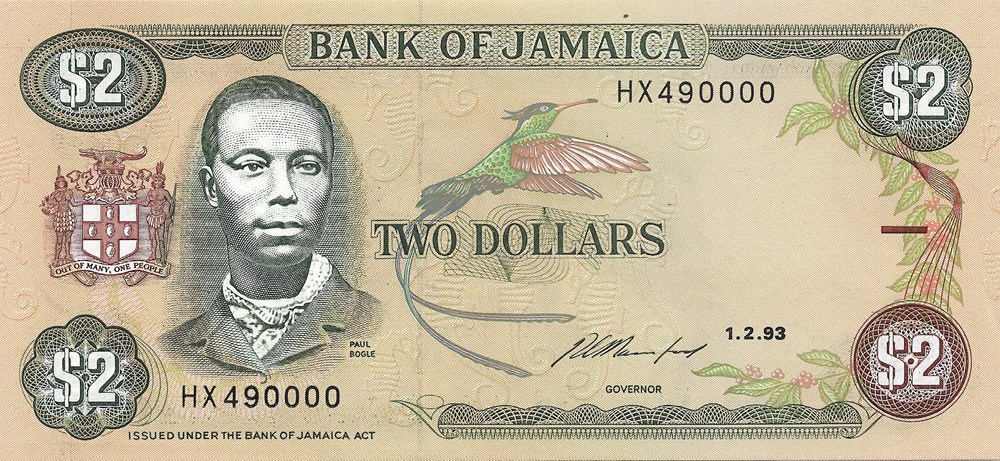 2 dollars billets amerique centrale et caraibes jamaique 2 dollars