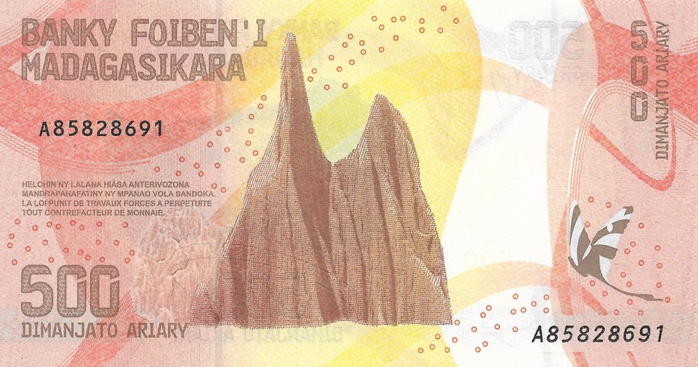 billets afrique madagascar 500 ariary