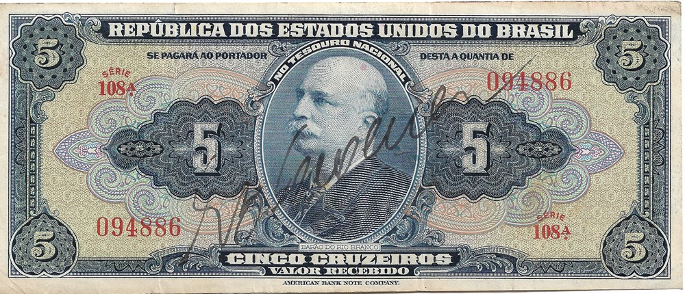 5 cruzeiros billets amerique du sud bresil 5 cruzeiros