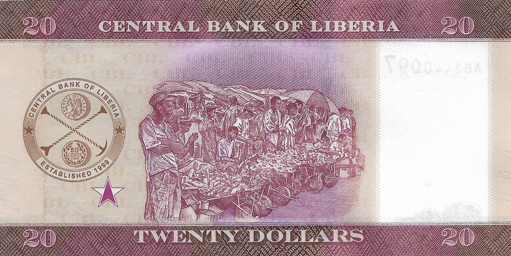 20 dollars billets afrique liberia 20 dollars