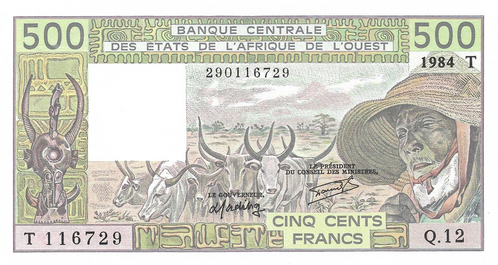 500 francs CFA billets afrique togo 500 francs cfa