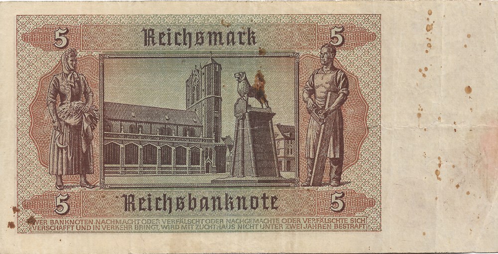 5 reichsmarks billets europe allemagne 5 reichsmarks