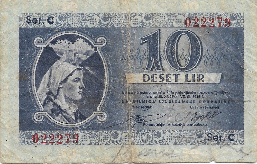 10 lires billets europe slovenie 10 lires