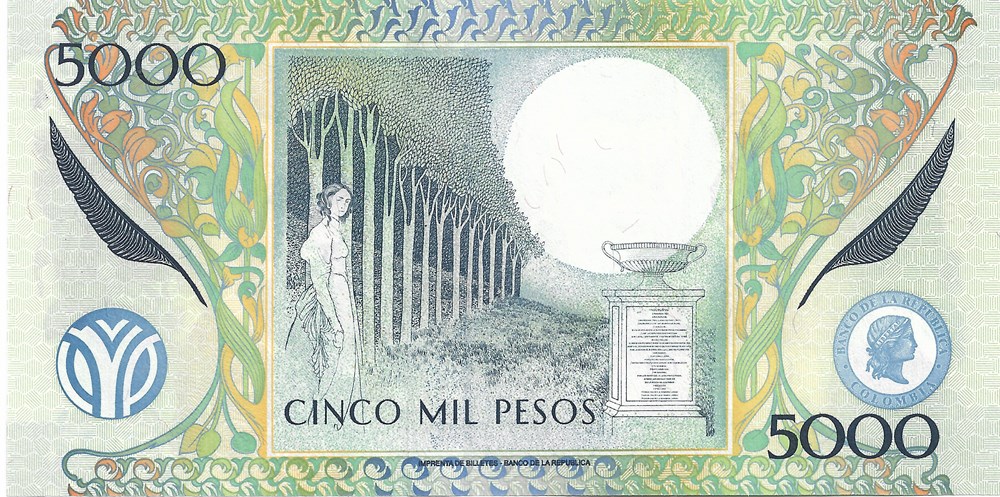 billets amerique du sud colombie 5 000 pesos