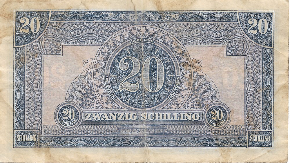 20 schillings billets europe autriche 20 schillings