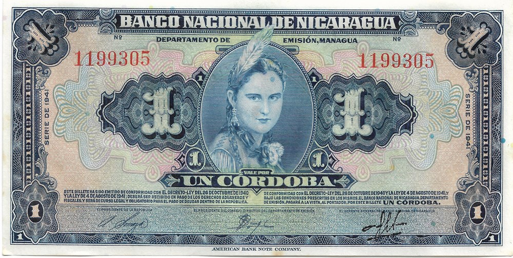 1 cordoba billets amerique centrale et caraibes nicaragua 1 cordoba