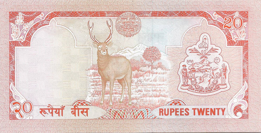 billets asie nepal 20 roupies