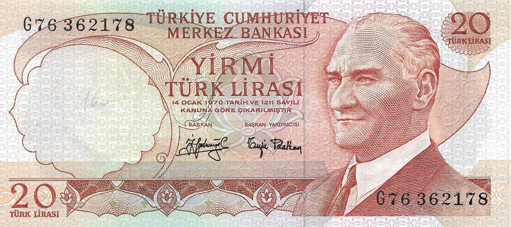 20 livres turques billets asie turquie 20 livres turques