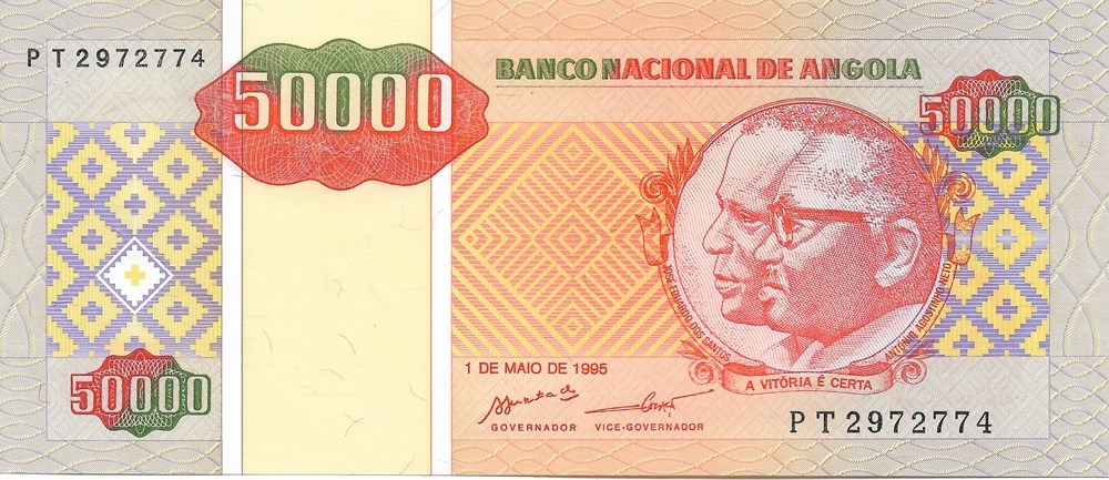 50.000 kwanzas réajustés billets afrique angola 50 000 kwanzas reajustes