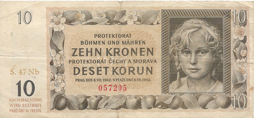 10 couronnes billets europe tchecolovaquie 10 couronnes