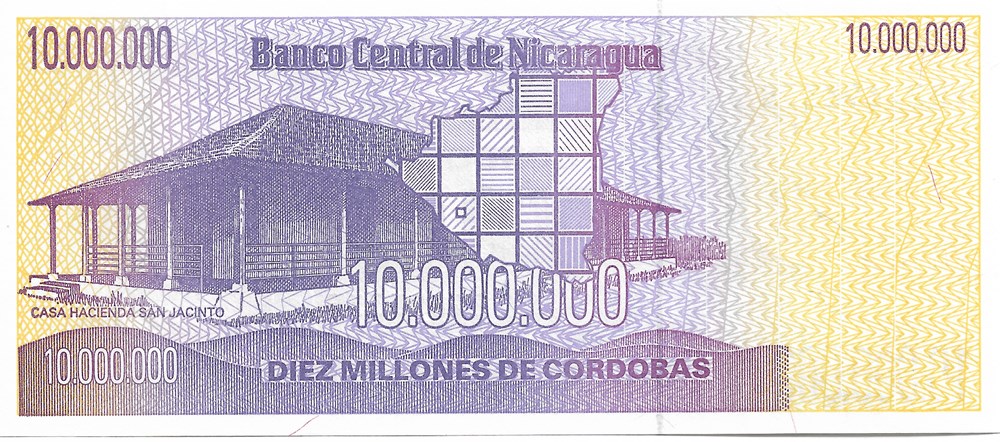 10.000.000 cordobas billets amerique centrale et caraibes nicaragua 10 000 000 cordobas
