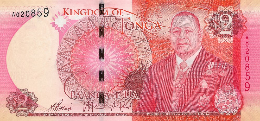 2 pa’anga billets oceanie tonga 2 pa anga
