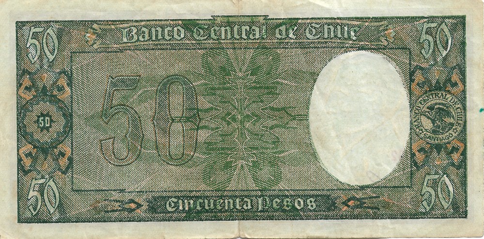 billets amerique du sud chili 50 pesos ou 5 condors