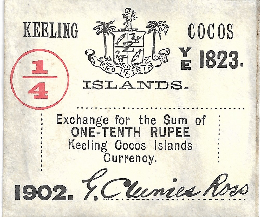 ¼ roupie billets oceanie roupie