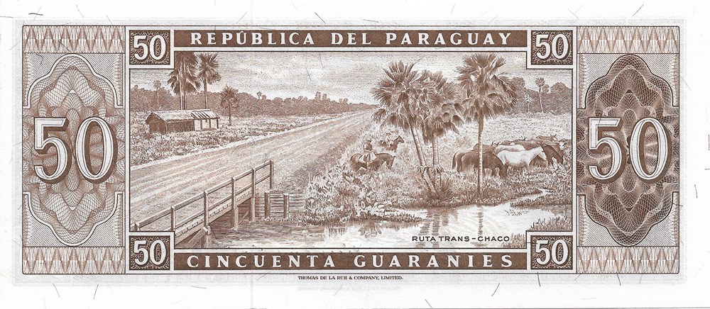 billets amerique du sud paraguay 50 guaranis