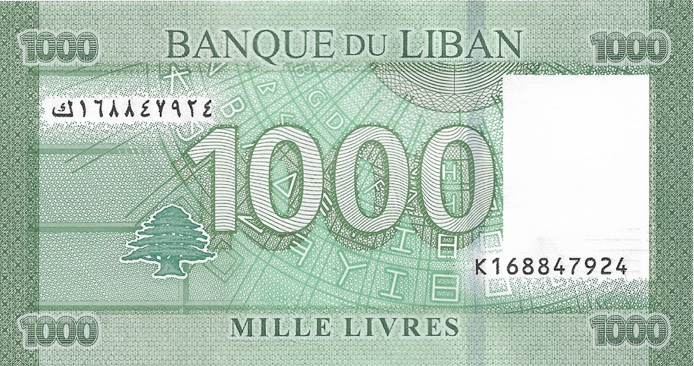 1.000 livres billets asie liban 1 000 livres