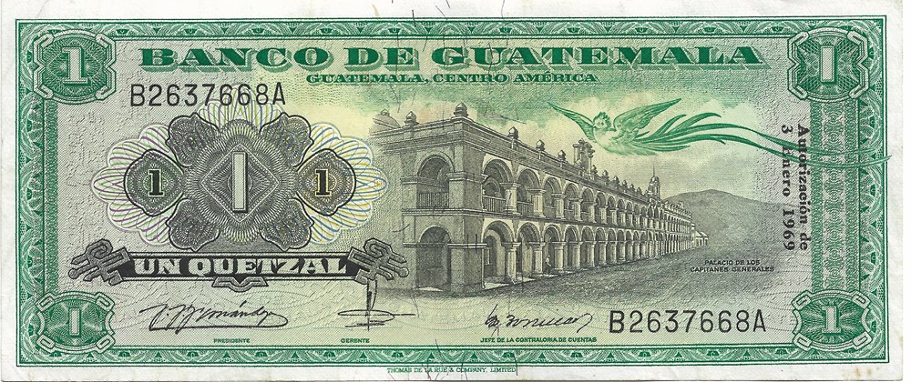 1 quetzal billets amerique centrale caraibes guatemala 1 quetzal