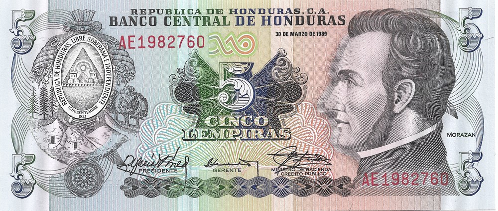 billets amerique centrale et caraibes honduras 5 lempiras