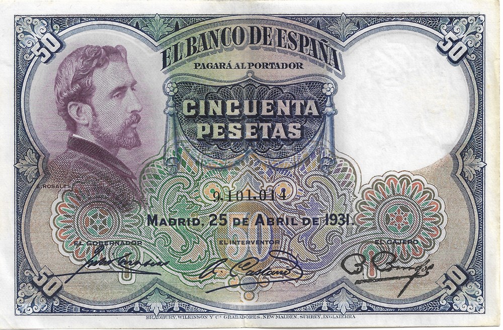 50 pesetas billets europe espagne 50 pesetas