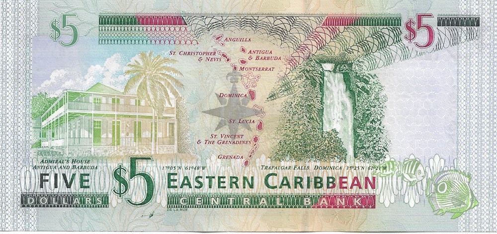 5 dollars billets amerique centrale et caraibes saint vincent les grenadines 5 dollars