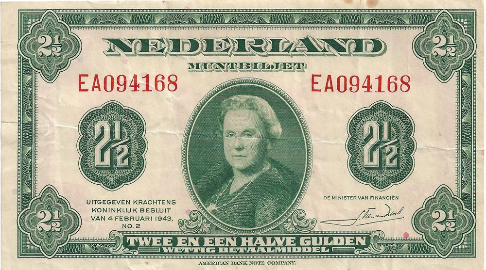 2 ½ florins billets europe pays bas 2 florins